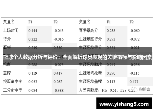 篮球个人数据分析与评价：全面解析球员表现的关键指标与影响因素